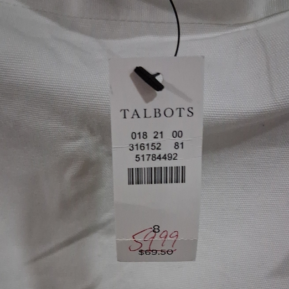 Talbots White Pencil Skirt with Lace Detail - Picture 3 of 4